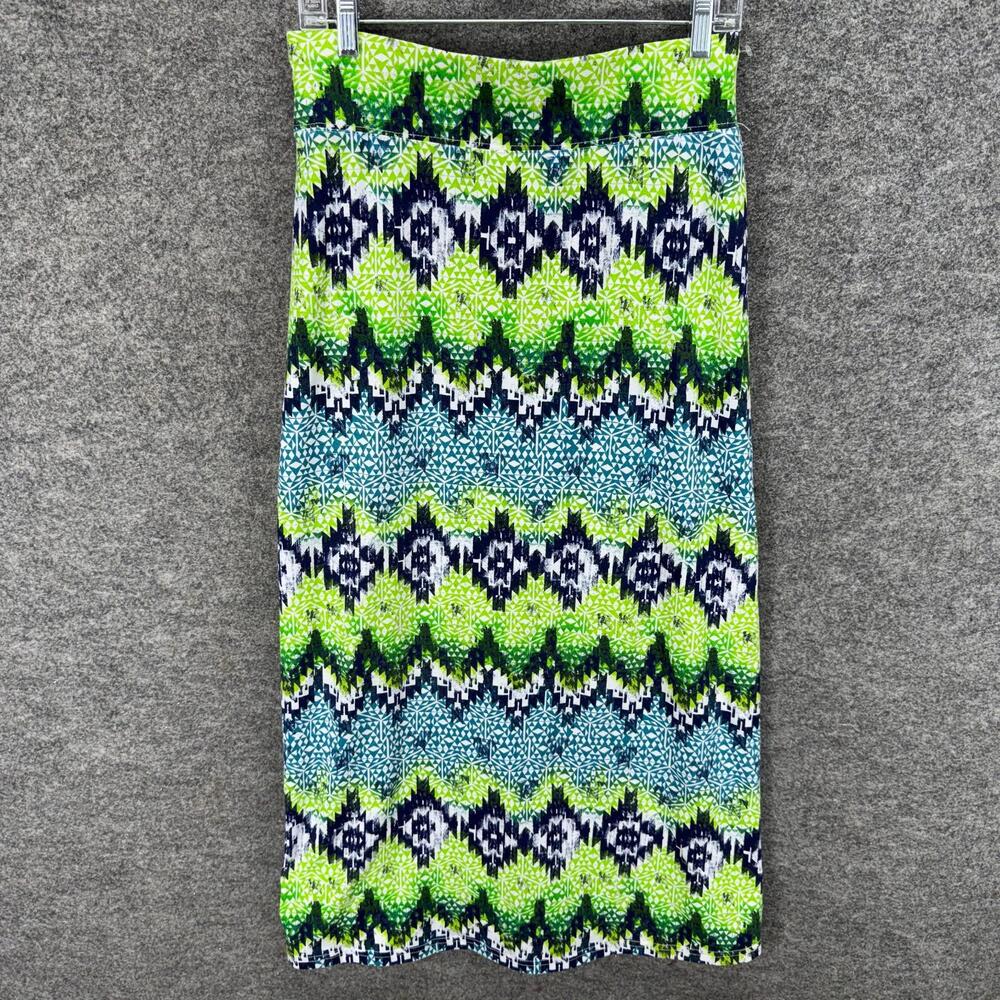 Keren Hart Skirt Women S Small Green Striped Maxi Long Mid Rise Pull On Casual